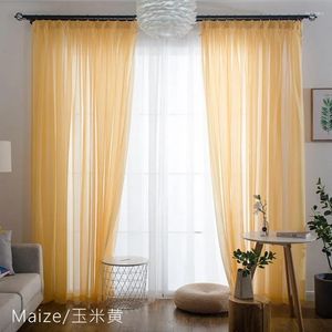 Curtain European And American Style Multi-color Thin Window Curtains Transparent Living Room Panels Gauze