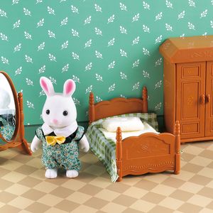 Doll House Accessories 1 12 Forest Animal Family Villa Möbler Toy Mini Bedroom Set Diy Miniatura Children 230830