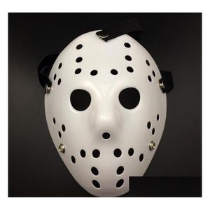 Party Masks Halloween White Porous Men Mask Jason Voorhees Freddy Horror Movie Hockey Scary For Women Masquerade Costumes Drop Deliver Dhc0y