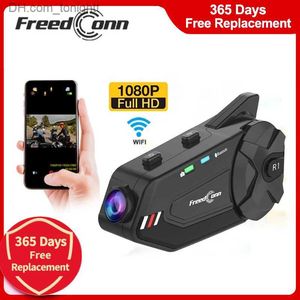 Freedconn R1 Plus Motorradhelm-Headset Gegensprechanlage Bluetooth 5.0 WiFi 1080P Kamera DVR Wasserdicht 6 Fahrer Interphone Q230830