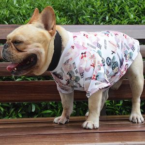 Summer Dog T Shirt Undertröja Teddy Chenery Fighter Corgi Puppy Tryckt ärmlös tröja andas halliga mode Petkläder