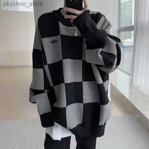 Fashion O-Neck Knitted Spliced Korean Color Sweaters Men's Clothing 2022 Autumn New All-match Casual Pullovers Loose Warm Tops Q230830