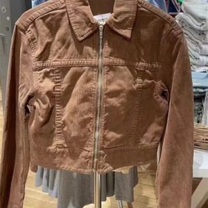 Women's Jackets Casual Women Brown Corduroy Zipper-up Short Jacket Coat Autumn Fashion Ladies Retro Lapel Long Sleeve Female Chic Outwears 230829