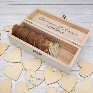 Other Event Party Supplies Custom Wedding Guestbook Rustic Wedding Keepsake Box Alternative Engraved Wooden Wedding Guest Book Drop Box Hearts Wedding Gift 230829