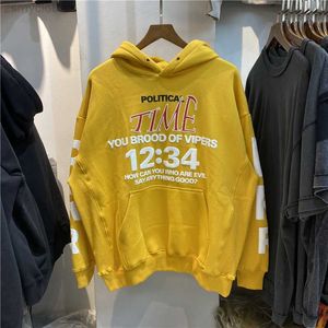 Herrtröjor tröjor högkvalitativ skumtryck vintage rrr123 hoodie män 1 1 svart röd gul casual tung tyg mode kvinnor