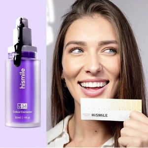 Hismile V34 Lila Zahnpasta Whitening Zähne Corrector Reinigt orale Hohlraum immer wieder erfrischende gelbe Fleckenreduzierung