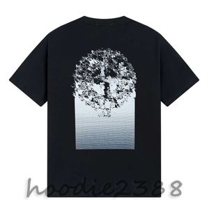 Stone-y006-17, mangas curtas de grife, camiseta masculina e feminina, confortável e casual, estilo multi-impressão de duas cores em preto e branco, número de placa de alta qualidade