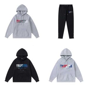 Clothing Men's Sweatshirts Tracksuits Hoodies Trapstar White Blue Towel Embroidered Plush Sweater Pants Loose High Street Fashion Autumn Men's Coat Hooded FZJD