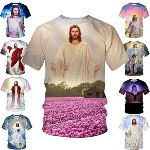 Mäns T -skjortor GUD! Christian God Jesus Lover 3D Printing Fashion Round Neck Män och kvinnor är lämpliga för kortärmade T-shirts