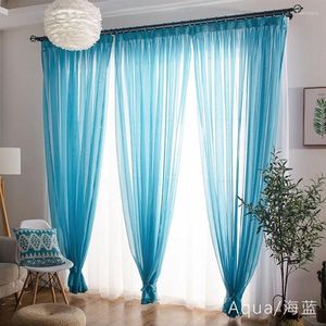 Curtain High Transparency Curtains European And American Style Multi-color Thin Window Living Room Partition