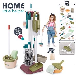 Tools Workshop Kids Cleaning Set Children's Educational Simulation Play House Toy Housekeeping Toys Broom Mop Duster Dustpan Brushes 230830