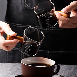 Wine Glasses 70/75ml Heat-resistant Glass Measuring Cup Clear Scale Baking Double-mouthed Ounce Cups With Handle