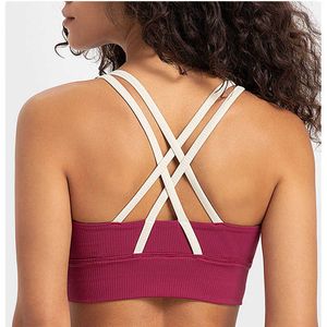 Beautiful Back Gym Clothing Yoga Tops Sport Bra LU-83 Woman Shockproof Running Workout Breathable Fitness Shirt Sports Vest