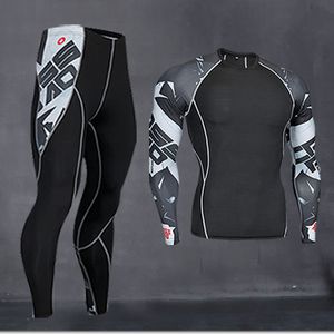 Men s Thermal Underwear Long Compression Clothing Fitness Shirt Men Running Training Pants 230830