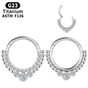 ピアスセプタムチタン軟骨TRAGUS G23ノーズリングセクシーな工業ジルコンイヤリングクリッカーヒンジボディジュエリー