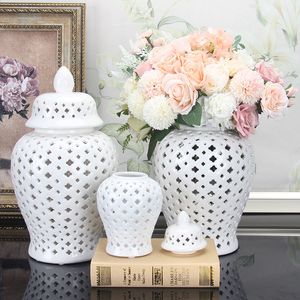 Storage Bottles & Jars Ginger Jar Pierced Modern Decorative Oriental For Decor DecorationStorage