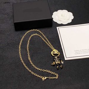 Classic Necklace for women Golden Chain jewelry Fashion Lion Face Doll Pendant necklace Including box Preferred Gift