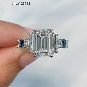 Band Rings Huitan Geometric Rectangle Cubic Zirconia For Women Simple Fashion Design Engagement Wedding Silver Color Jewelry 230829