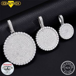 Collane con ciondolo 203040mm Rotondo D Colore VVS Argento sterling 925 Iced Out Brillante Test del diamante superato all'ingrosso 230830