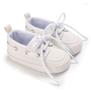 First Walkers BeQeuewll Baby Girls Boys Soft Sole Shoes Contrast Color Tie Flats Casual Walking For Born Infant Toddler Boy