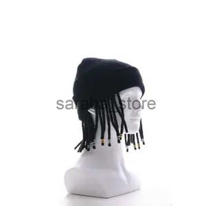 Stingy Brim Hats Rap Reggae Cold Bonnet Men Hip Hop Sticke Hat Dread Locks Hat Men Locks Wig Pullover Hat Fashion Punk Beanies For Men J230831