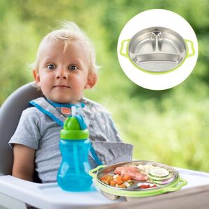 Servis uppsättningar av middagsplatta rostfritt stål behållare lock grönsak tallrik baby serveringsrätt