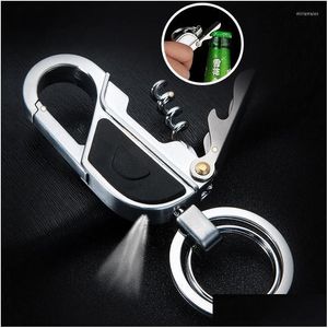 Keychains Lanyards Mtifunctional Keychain Simple Wine Bottle Opener Pendant Creative Gift Key Chain Accessories Miri22 Drop Delivery Dhuq9