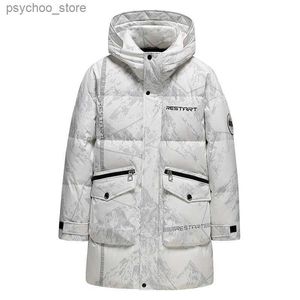 Herren-Daunenparkas -20 Grad, hochwertige weiße Entendaunenjacke für Herren, warm, mit Kapuze, dick, Pufferjacke, Mantel, Thermo-Winterparka Q230831