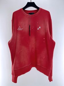 Felpa con cappuccio da uomo di design da uomo pullover moda Felpa con cappuccio girocollo di alta qualità rossa Stampa alfabetica tinta in massa Felpe con cappuccio hip-hop da strada