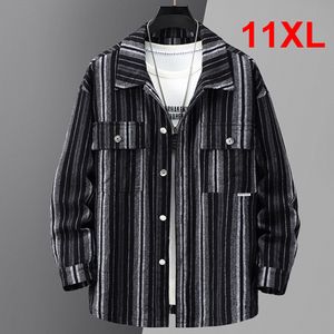 Mensjackor Vintage Stripe Jacket Men 11xl 10xl Plus Size Cotton Coat Fashion Coats Male Spring Autumn Outerwear Big 230831