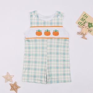 Clothing Sets Born Festival Style Baby Boy Clothes Summer Cotton Plaid Bubble Boutique July 4th Cute Ropmer With Flag Embroidery For 0 3 m 230830