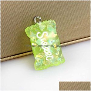 Charms 10Pcs 27 17Mm Resin Food Pendant Glitter Candy Transparent Charm Accessores For Diy Earrings Jewelry Suppliescharms Drop Delive Dhbqx