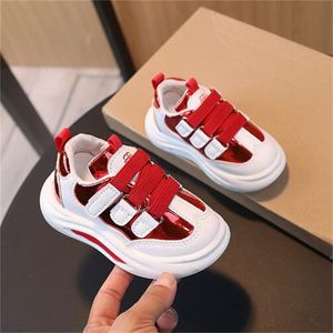 2023 New Children's Sports Spell Colors Bright Lacquer Leather Shoes Boys and Girls Sneakers Fashion Casual Single Shoes