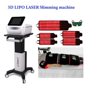 Ny laser Slim Machine 5d Maxlipo Fat Burning Weight Loss Cellulite Borttagning Smärtterapi Kroppsform Fettsugningsutrustning med 5 kuddar