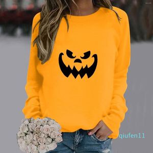 Felpe con cappuccio da donna Halloween stampato casual sciolto pullover trapuntato scollo a V manica lunga pelosa