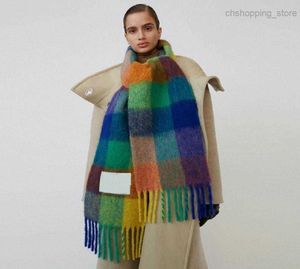 Halsdukar vinter ac imitation kashmir halsduk kvinnor färg matchande tjock färgglad randig gradient sjal 25036cmx5v0