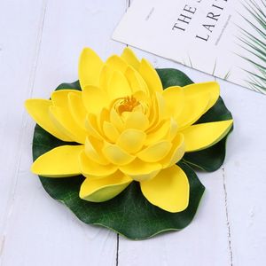 Fiori decorativi Fiore artificiale galleggiante con ornamenti per acqua per laghetto Piscina Acquario Giardino Matrimonio 17 cm Giallo