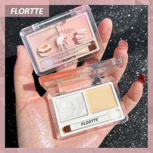 Body Glitter Flortte 2color Cream Highlighter Powder Matte Glossy Double Texture Diamond Brighten Contour Palette Face Makeup 230830