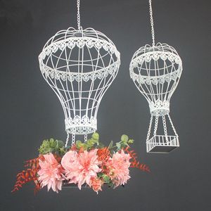 Celebration prop wedding birthday party stage ceiling decor wedding flower vase holder drop ornament decor ceiling hanging hotair balloon ZZ