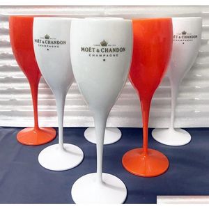 Moet Cups Acrylic Unbreakable Champagne Wine Glass Plastic Orange White Chandon Wine IcemerialGoblet219Q
