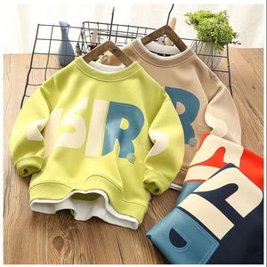 Hoodies Sweatshirts Falsche zweiteilige Kinderpullover 2023 Frühling und Herbst Rundhalsshirt Vielseitiges Langarm-Sport-Casual-Top 230830