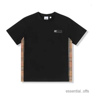 Burby camiseta masculina designer camisa em torno do pescoço manga curta camiseta masculina feminina moletom xadrez impresso algodão oversizet-shirtktcv