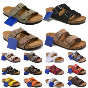 2023 Sandálias de Designer Boston Clogs Homens Runas Arizona Chinelos Birko-Flor Nubuck Couro Camurça Preto Branco Marrom Vermelho Bege Verão Praia Ao Ar Livre Slide Tamanho 35-46