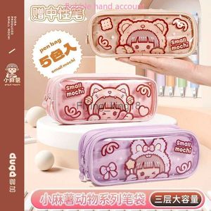 Ołówki Torby Małe Mochi Animal Series Pen Baga duża pojemność PenCil Case Tape Studenci stacjonarne HKD230831