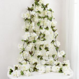 Fiori decorativi 2.3M Rattan artificiale Matrimonio Fogliame Ghirlanda Piante Decorazione natalizia per l'albero Autunno Decorazioni per feste Fiore Pianta