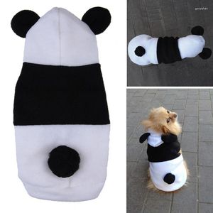 Hundkläder söt roll Play Panda Winter Wear Wool Ears Hooded Warm Coat Little Pet Chihuahua valpjacka