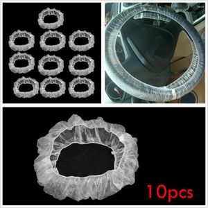 Steering Wheel Covers 10pc Car Clear Universal Cover Plastic Disposable Elastic Trim Films