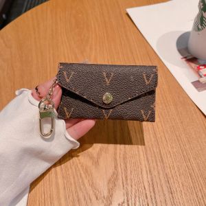 6color Luxury Designer Keychain Purse Women Classic Graphite Wallet Bag Card Holder Case Passport Key Pouch Mens Keychain Zipper Pocket