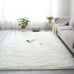 Carpets Plush Carpet Suitable For Living Room White Soft Fluffy Carpets Bedroom Bathroom Non-slip Thicken Floor Mat Teen Room Decoration 230830