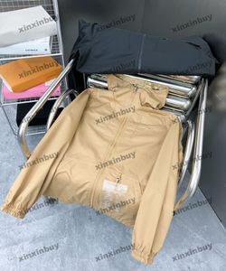 xinxinbuy mężczyzn designerka płaszcza wiatroodporna dwustronna kurtka pin jacquard liter tkanina Kobiety z długim rękawem szary czarny khaki m-2xl